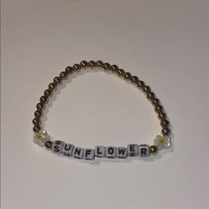 Gold Beaded Sunflower Bracelet